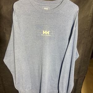 Helly Hansen Men's Blue and Navy Long Sleeve T-shirt Cotton XL White Graphic
